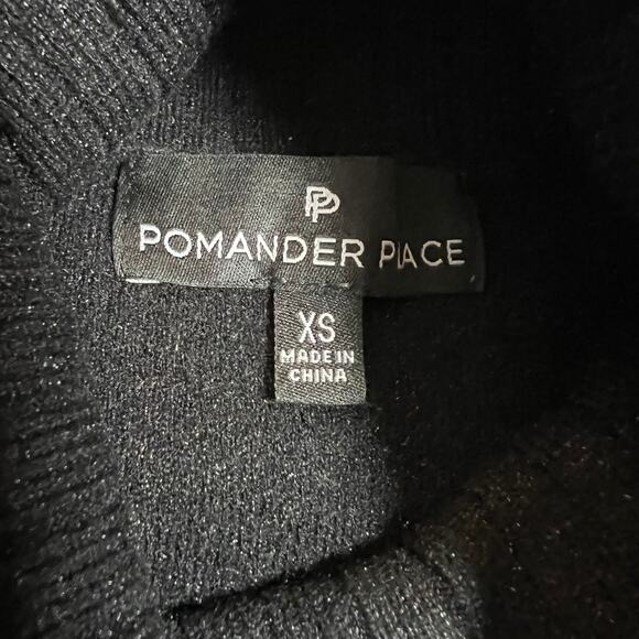 Pomander Place Noir Vivianne Mini Dress Size XS Knit Sweater Metallic Holidays - Picture 7 of 10